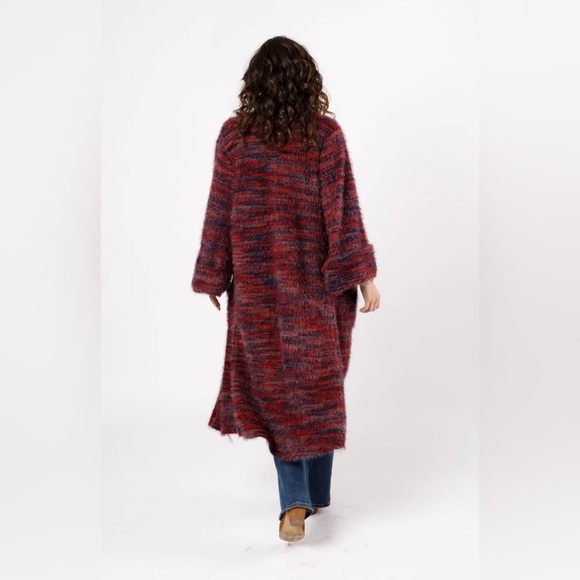 NWT BAND OF THE FREE SUNSET BLVD RED MIXED KNIT DUSTER SWEATER (L) - Picture 5 of 12